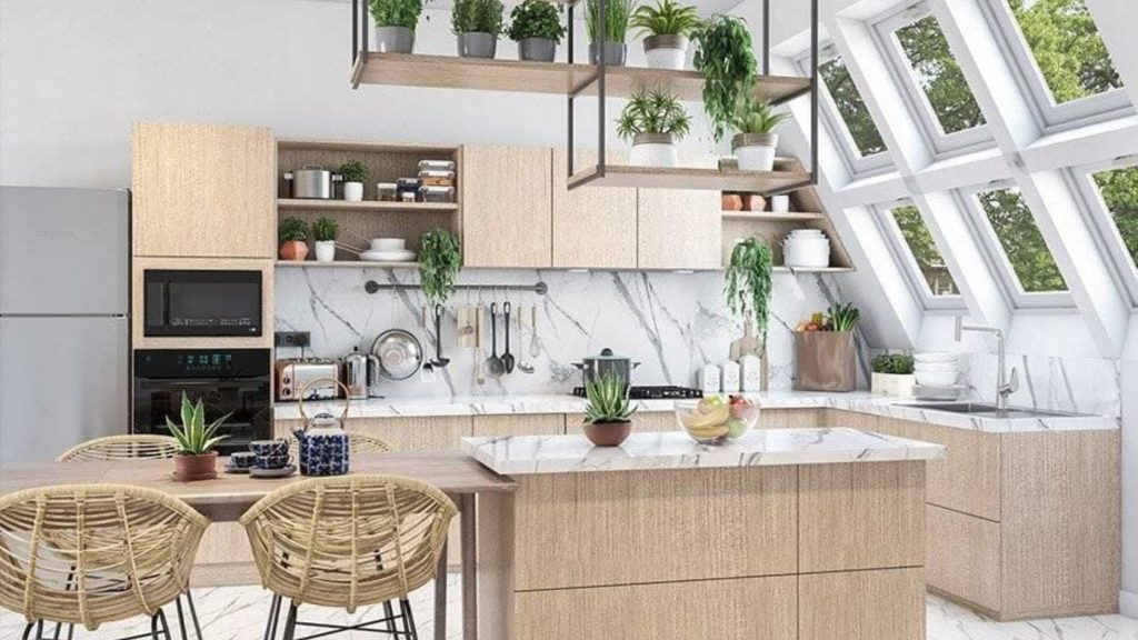Sustainable kitchen materials like bamboo, recycled glass, and non-toxic finishes for an eco-friendly renovation. Eco-friendly materials for a sustainable kitchen renovation