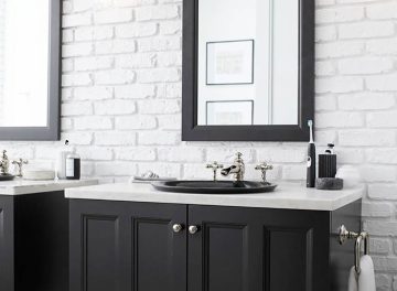 Trendy and Black Cupboard and Vanity - New Bathroom Installations