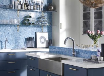 Stunning Blue Countertops and Backsplashes - Kitchen Renovation Services