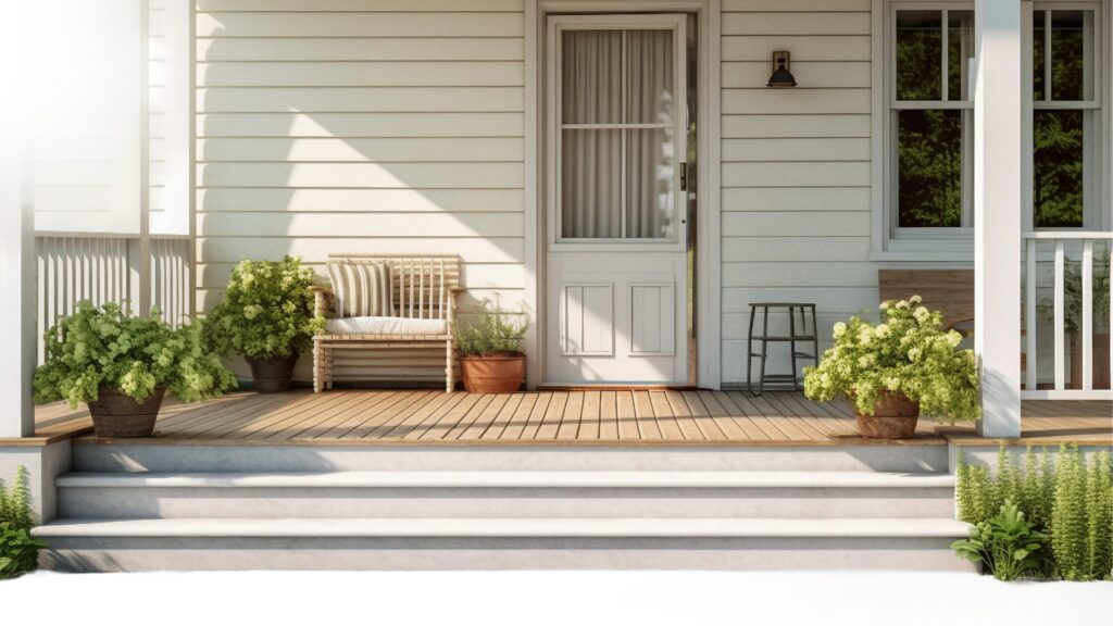 Front porch with roof and seating Home entrance porch design