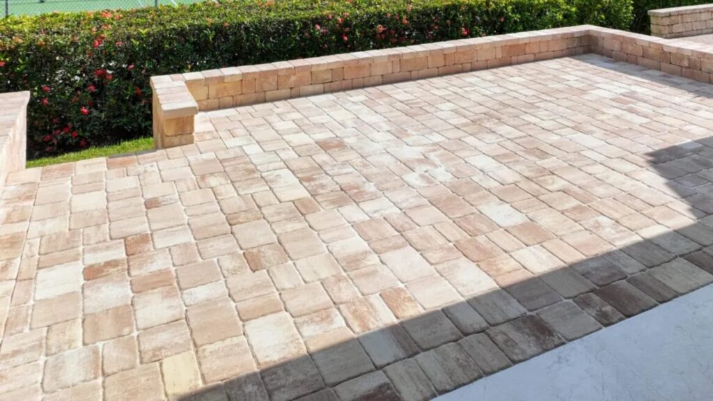 Running bond paver pattern for long walkways Running bond paver layout for patios and narrow walkways