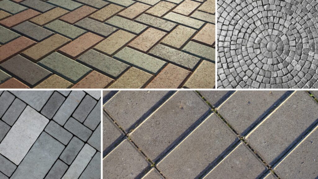 Random outdoor paver pattern for relaxed spaces Random paver layout mimicking natural stone walkways