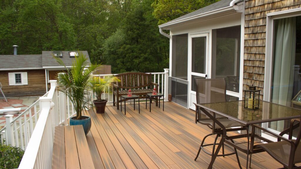 Wooden deck with natural wood planks Wood Decking