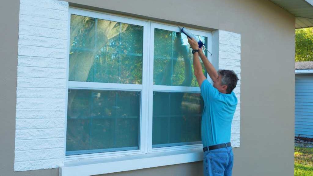 Sealing windows to prevent drafts and moisture.