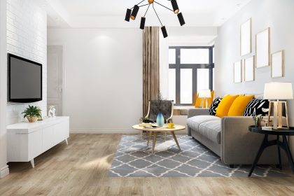 3d rendering loft luxury living room with bookshelf Renovate Home for Air Quality
