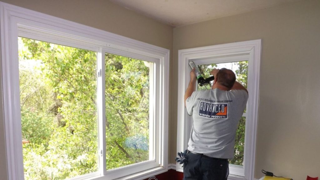 Installing and aligning the window frame.