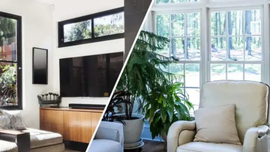 Chart comparing modern vs. traditional window styles by design, function, and materials.