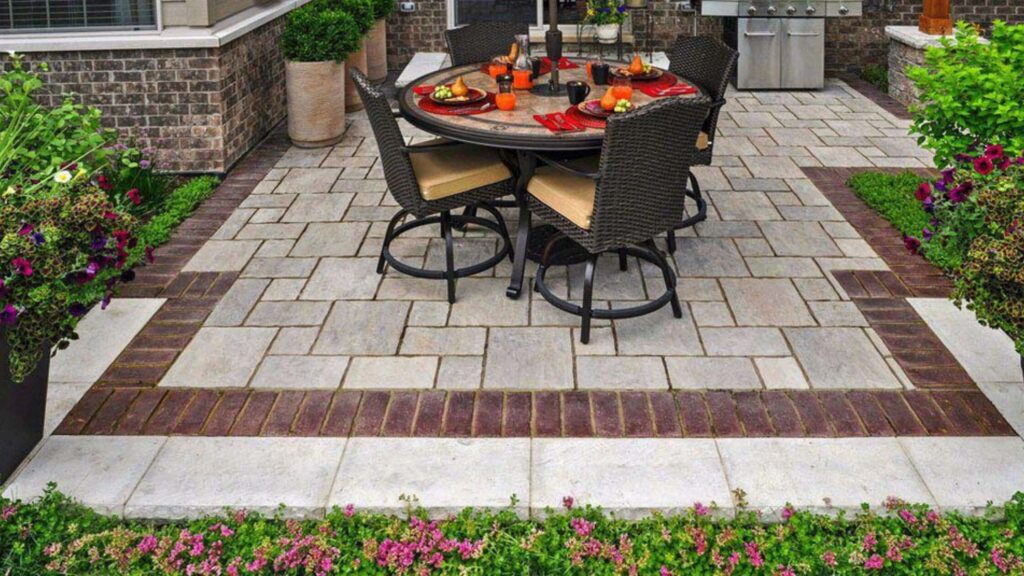 Stack bond patio design for modern outdoor spaces Stylish patio paver patterns for comfort and visual design