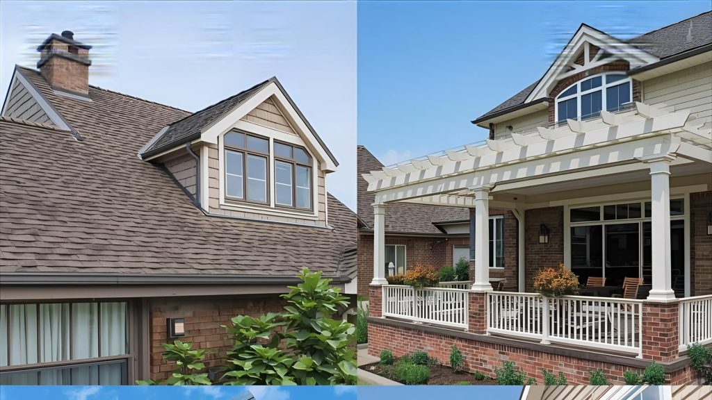 covered deck roof styles Gable and flat roof styles for covered deck additions