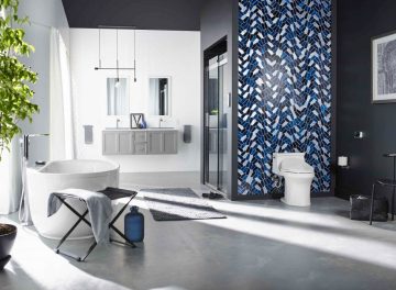 Kitchen Remodeling - Blue popping wall accents