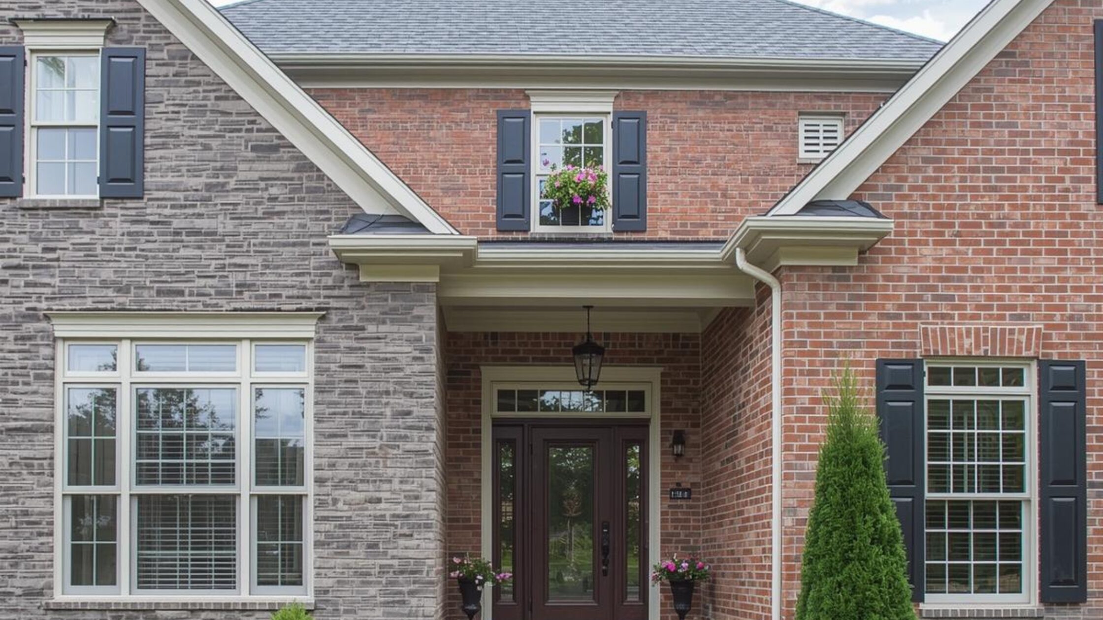 Brick and stone masonry enhancing curb appeal and home value