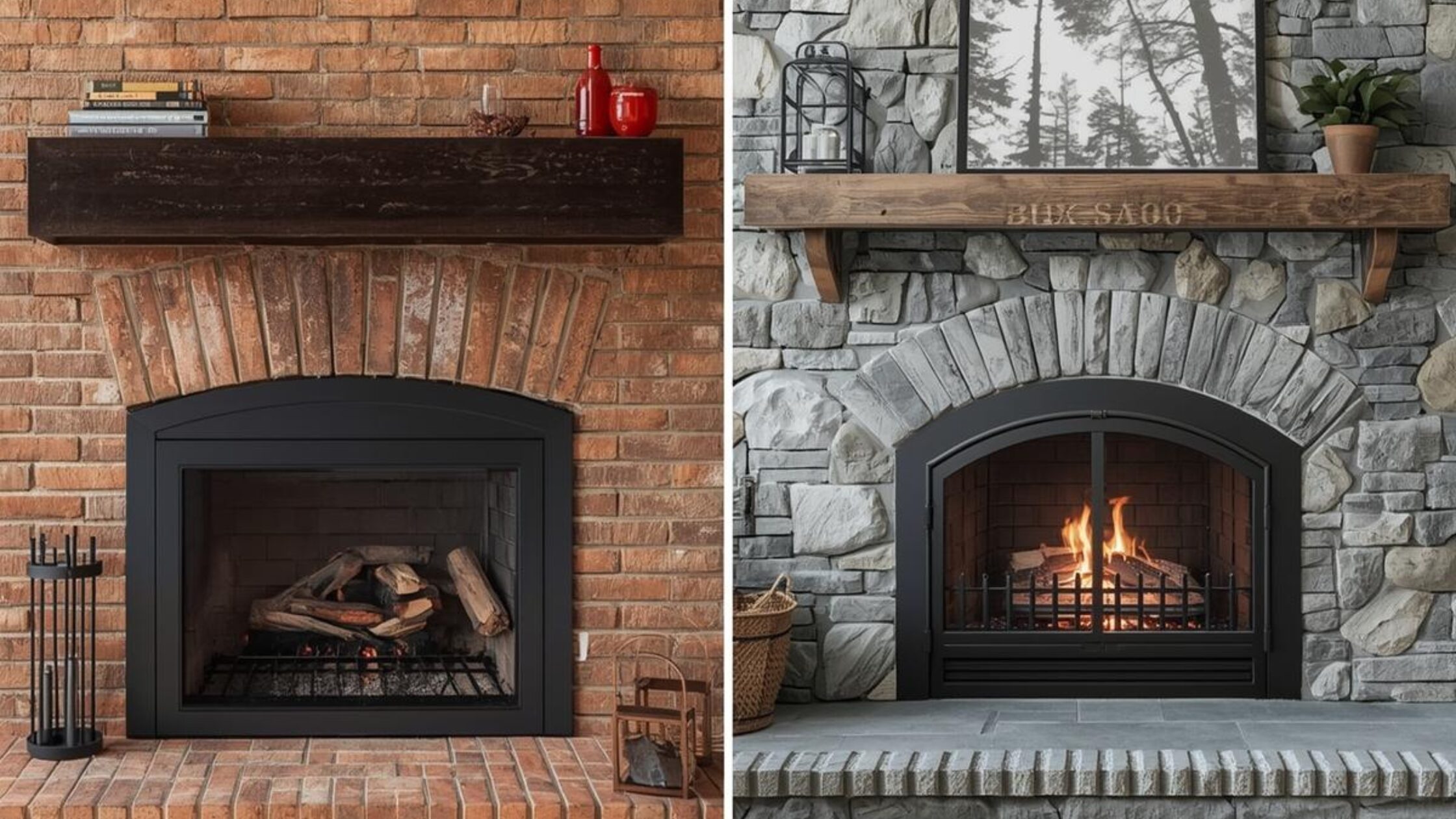 Brick and stone masonry for chimneys and fireplaces
