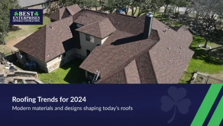 Roofing trends for 2024 featuring modern materials and styles