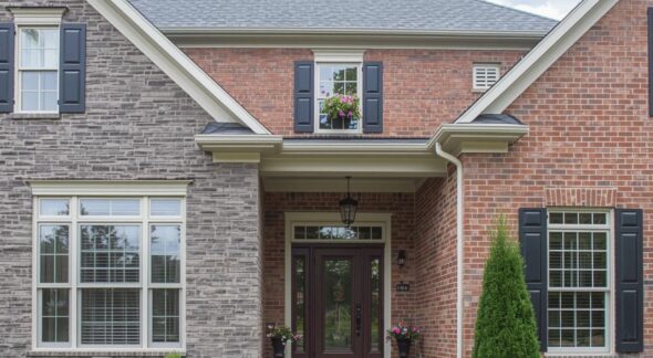 Brick and stone masonry enhancing curb appeal and home value