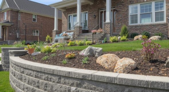 Brick and stone used in structural support walls