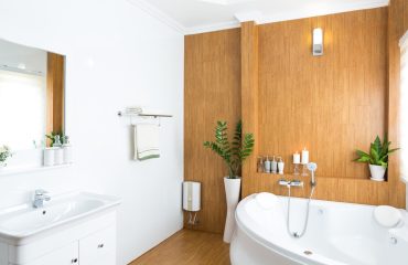 Modern bathroom with stylish color scheme showcasing trendy bathroom color schemes ideas