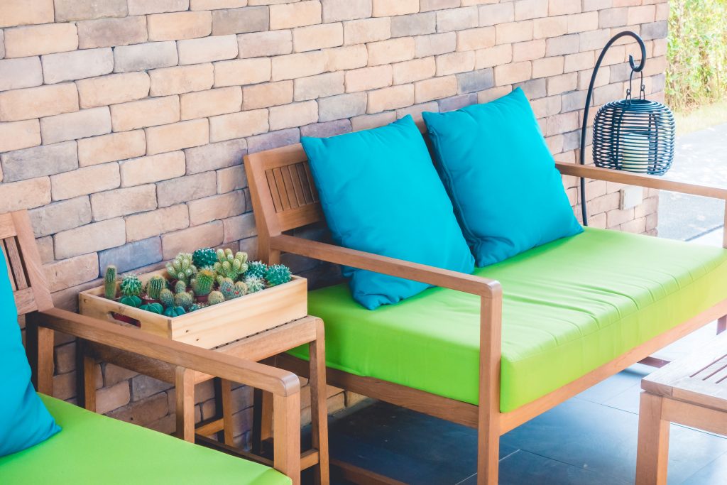 Plants with the outdoor furniture